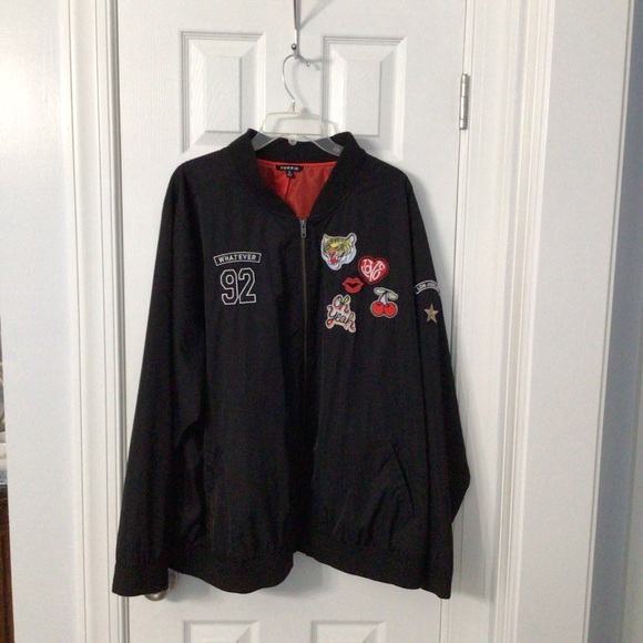 Torrid Women’s Plus Size Bomber Jacket with Patch Details – Size 5 Equivalent 4X - Picture 1 of 10